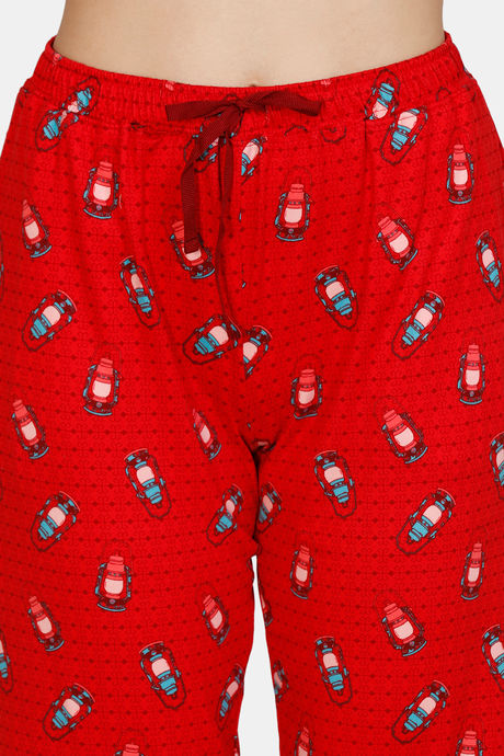 Zivame Heritage Tribe Poly Elastane Pyjama Set - Red — image 6